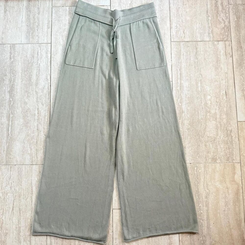 Haven Well Within Organic Cotton Natural Wide Leg Pants Loungewear Sz XL Green